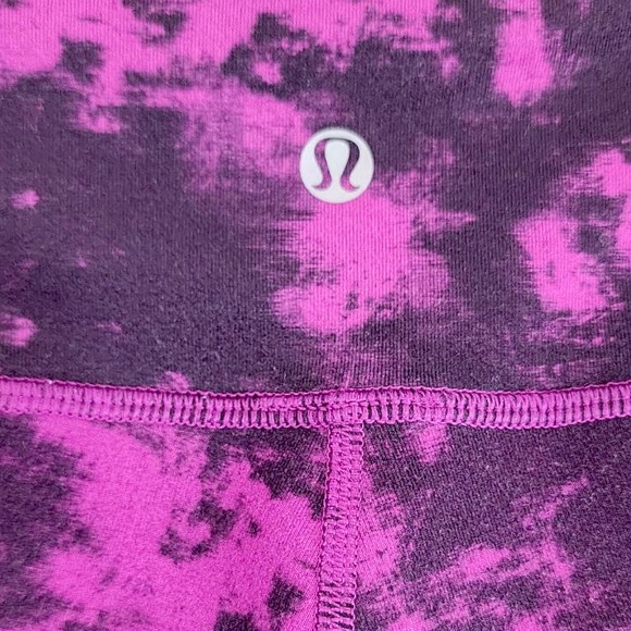 Lululemon Wunder Under Plum Tie-Dye Cropped Leggings Sz. 4 *RARE* - Picture 8 of 10